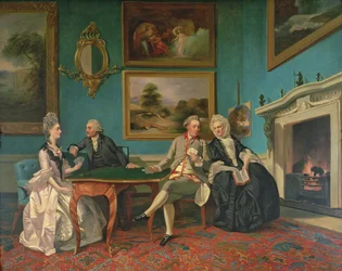 De familie Dutton in de salon van Sherborne Park, Gloucestershire, c.1774